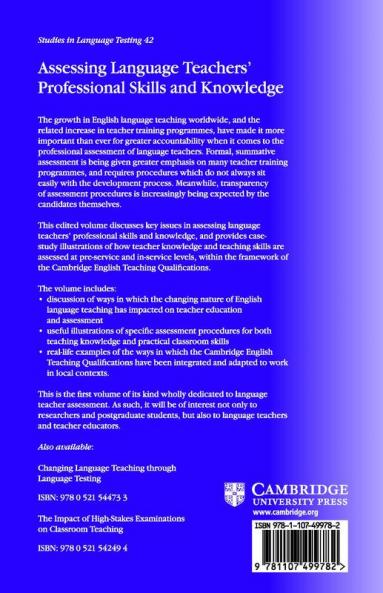 Assessing Language Teachers' Professional Skills and Knowledge