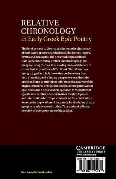 Relative Chronology in Early Greek Epic             Poetry