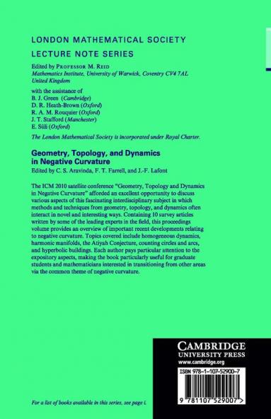 Geometry Topology and Dynamics in Negative Curvature