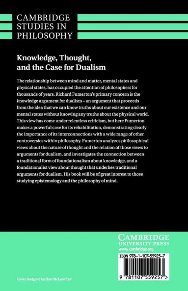 Knowledge Thought and the Case for Dualism