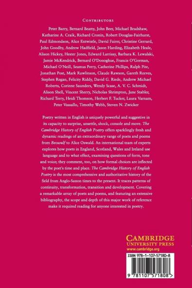 The Cambridge History of English Poetry