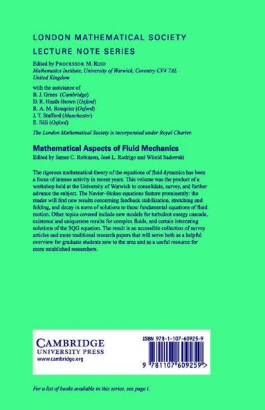 Mathematical Aspects of Fluid Mechanics