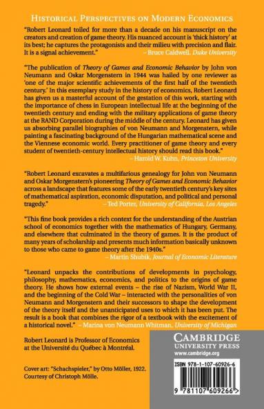 Von Neumann Morgenstern and the Creation of Game Theory