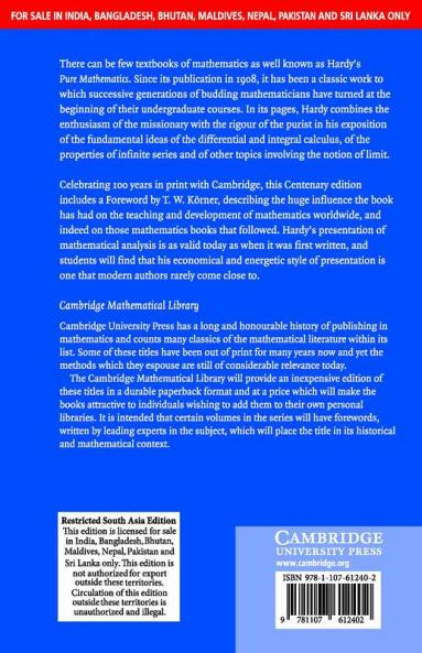 A Course of Pure Mathematics Centenary Edition (South Asia Edition)