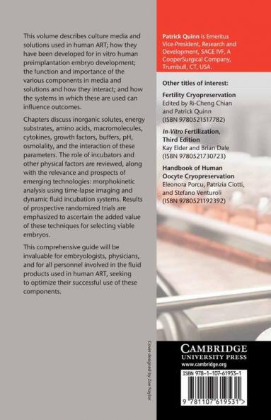 Culture Media Solutions and Systems in Human ART