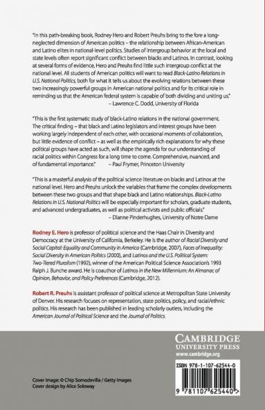 Black-Latino Relations in U.S. National Politics