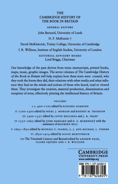 The Cambridge History of the Book in Britain