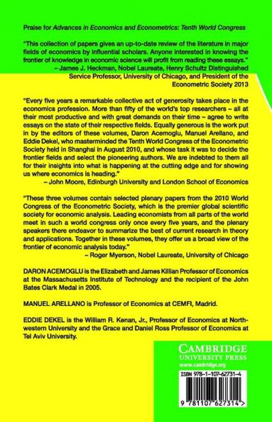 Advances in Economics and Econometrics