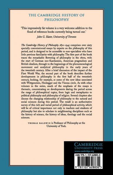 The Cambridge History of Philosophy 1870-1945