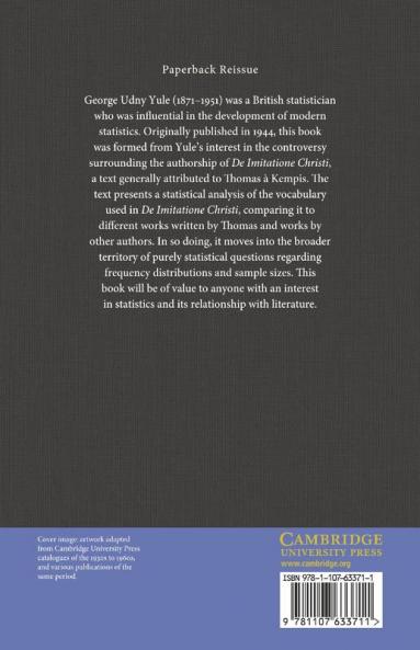 The Statistical Study of Literary Vocabulary