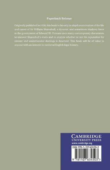The Place in Legal History of Sir William Shareshull
