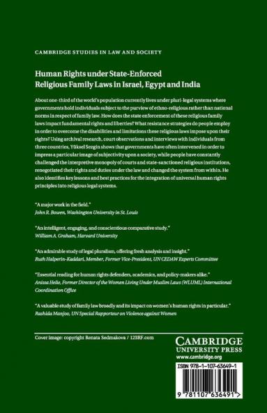 Human Rights under State-Enforced Religious Family Laws in Israel Egypt and India