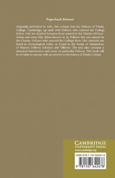 Fellows of Trinity College Cambridge