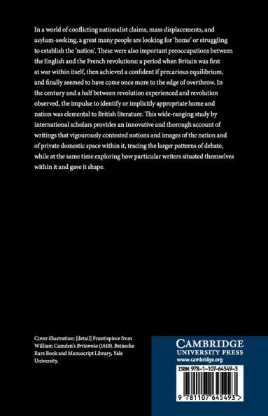 Home and Nation in British Literature from the English to the French             Revolutions
