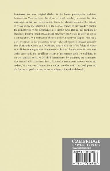 Vico and the Transformation of Rhetoric in Early Modern Europe