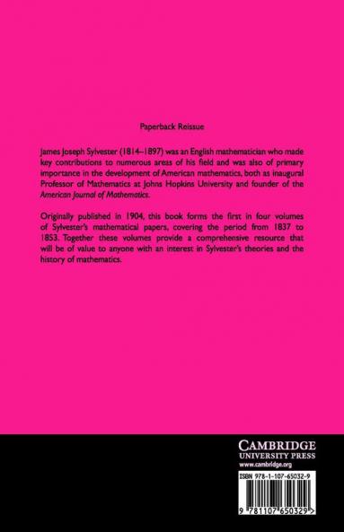 The Collected Mathematical Papers of James Joseph Sylvester