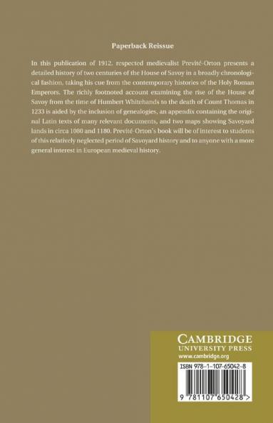 The Early History of the House of Savoy
