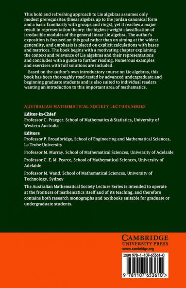 Representations of Lie Algebras