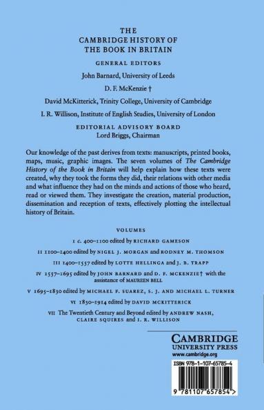 The Cambridge History of the Book in Britain