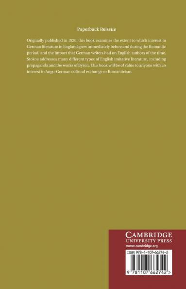 German Influence in the English Romantic Period 1788 1818