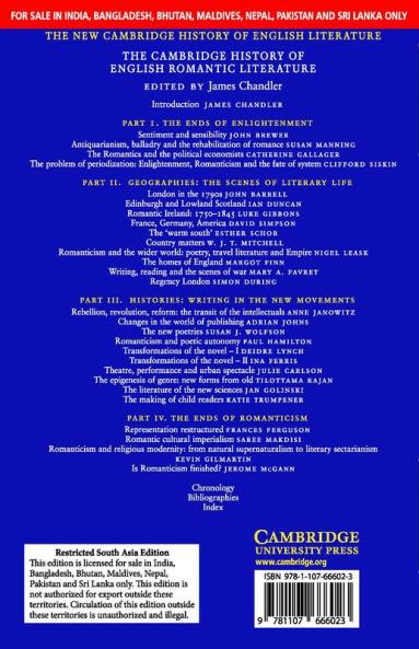 The Cambridge History of English Romantic Literature (SOUTH ASIA EDITION)