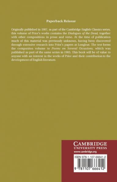 The Writings of Matthew Prior