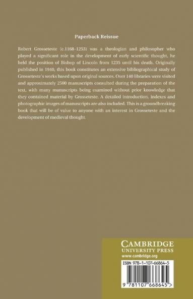 The Writings of Robert Grosseteste Bishop of Lincoln 1235-1253