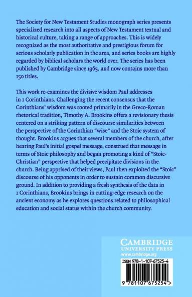 Corinthian Wisdom Stoic Philosophy and the Ancient Economy