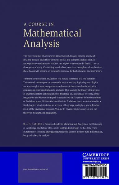 A Course in Mathematical Analysis