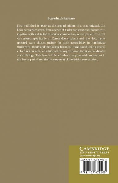 Tudor Constitutional Documents A.D. 1485-1603