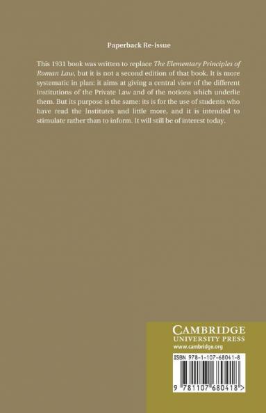 The Main Institutions of Roman Private Law