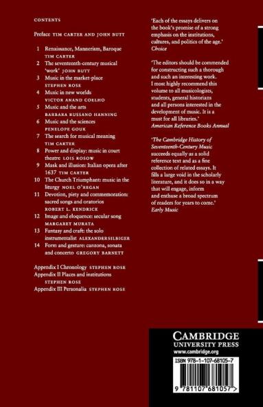 The Cambridge History of Seventeenth-Century Music