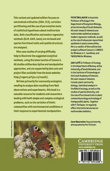 Multivariate Analysis of Ecological Data using CANOCO 5