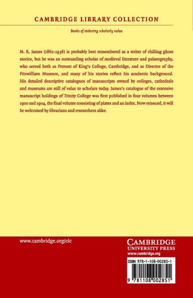 The Western Manuscripts in the Library of Trinity College Cambridge
