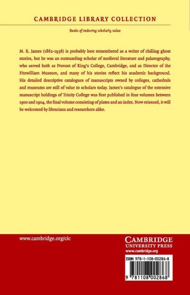 The Western Manuscripts in the Library of Trinity College Cambridge