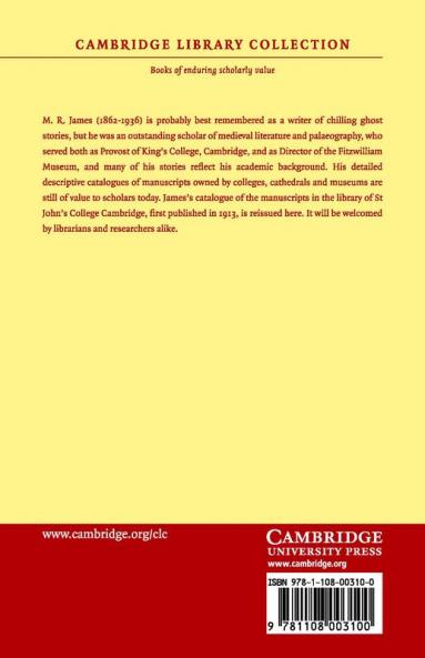 A Descriptive Catalogue of the Manuscripts in the Library of St John's College Cambridge