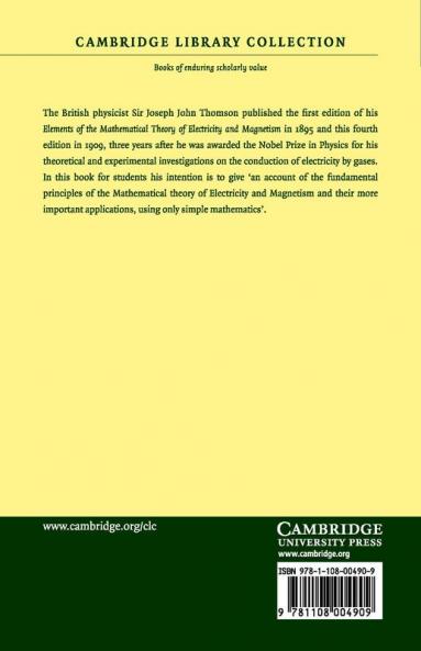 Elements of the Mathematical Theory of Electricity and Magnetism