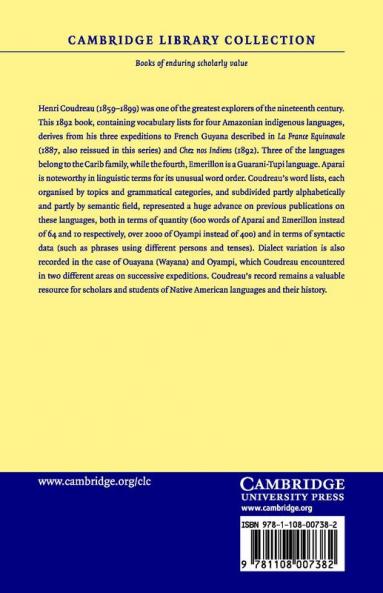 Vocabulaires Methodiques Des Langues Ouayana Aparai Oyampi Emerillon