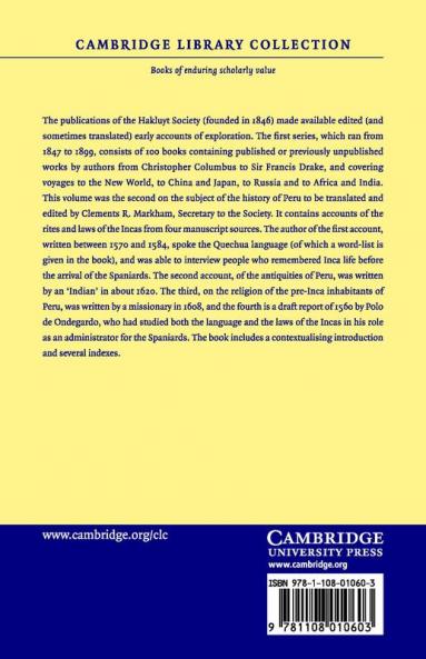 Narratives of the Rites and Laws of the Yncas