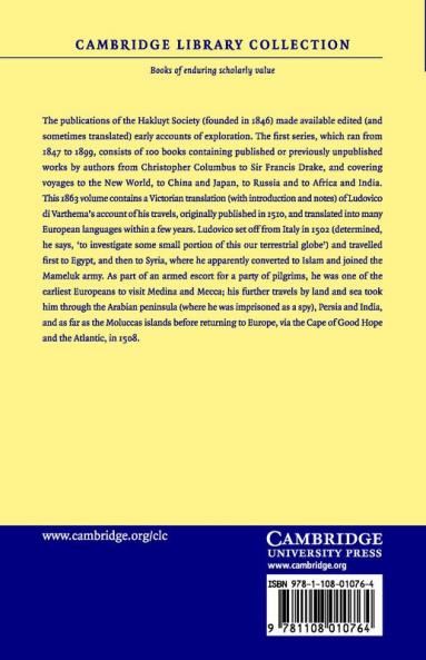 The Travels of Ludovico Di Varthema in Egypt Syria Arabia Deserta and Arabia Felix in Persia India and Ethiopa A.D. 1503 to 1508