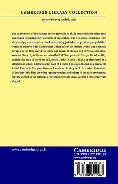 Diary of Richard Cocks Cape-Merchant in the English Factory in Japan 1615 1622