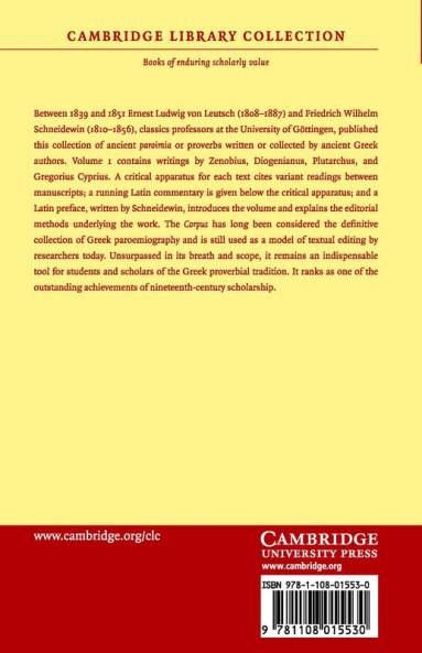 Corpus Paroemiographorum Graecorum Volume 1