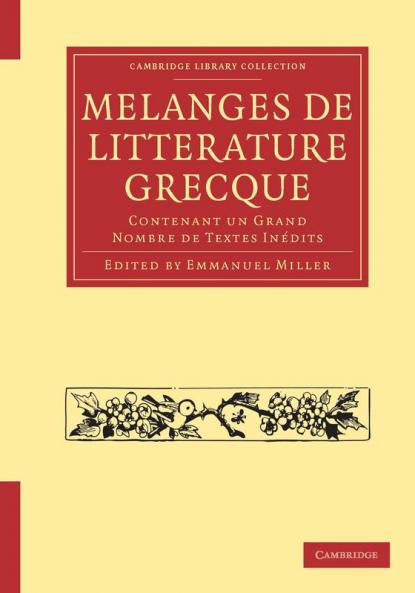 Melanges de Litterature Grecque