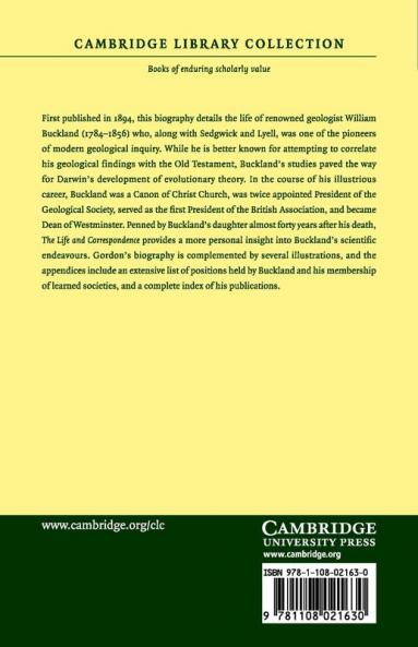 The Life and Correspondence of William Buckland D.D.             F.R.S.