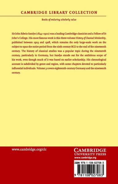 A History of Classical Scholarship - Volume 3
