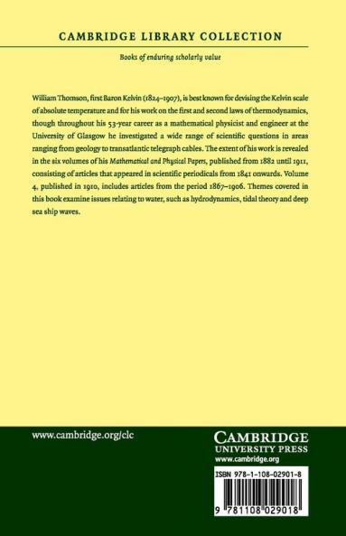 Mathematical and Physical Papers - Volume 4