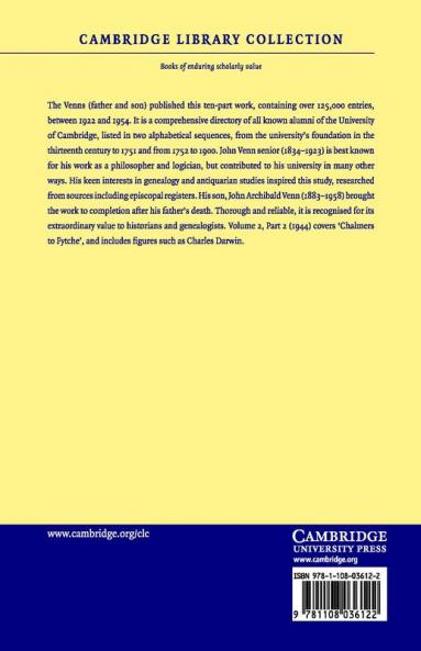 Alumni Cantabrigienses - Volume 2