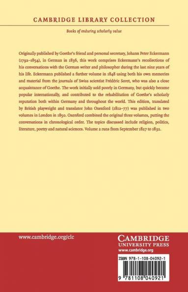 Conversations of Goethe with Eckermann and Soret