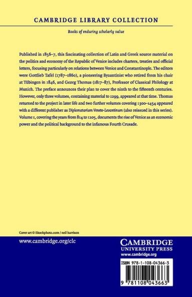 Urkunden Zur Alteren Handels- Und Staatsgeschichte Der Republik Venedig - Volume 1