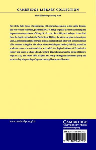 Royal and Other Historical Letters Illustrative of the Reign of Henry III - Volume 1